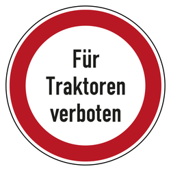 Verbotszeichen Für Traktoren verboten