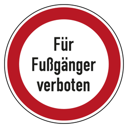 Verbotszeichen Für Fußgänger verboten