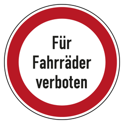 Verbotszeichen Für Fahrräder verboten