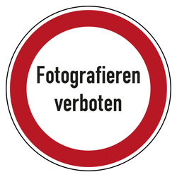 Verbotszeichen Fotografieren verboten