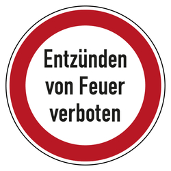 Verbotszeichen Entzünden von Feuer verboten