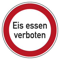 Verbotszeichen Eis essen verboten