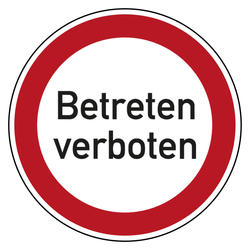 Verbotszeichen Betreten verboten