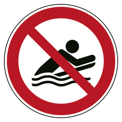 Verbotszeichen Body-Boarding verboten DIN EN ISO 7010 P063