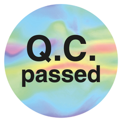 Qualitätskennzeichen Hologramm Q.C. passed Rund