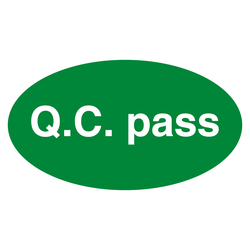 Qualitätskennzeichen Q.C. pass Grün Oval