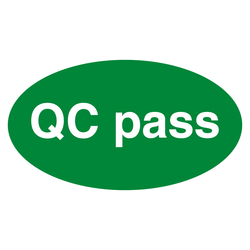 Qualitätskennzeichen QC pass Grün Oval