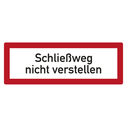 Feuerwehrzeichen Schließweg nicht verstellen DIN 4066