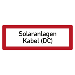 Feuerwehrzeichen Solaranlagen Kabel (DC) DIN 4066