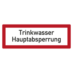 Feuerwehrzeichen Trinkwasser Hauptabsperrung DIN 4066