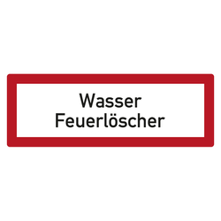 Feuerwehrzeichen Wasser Feuerlöscher DIN 4066