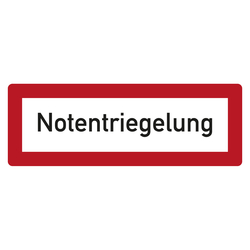 Feuerwehrzeichen Notentriegelung DIN 4066