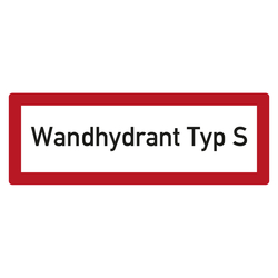 Feuerwehrzeichen Wandhydrant Typ S DIN 4066