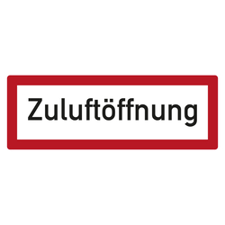 Feuerwehrzeichen Zuluftöffnung DIN 4066