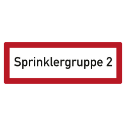 Feuerwehrzeichen Sprinklergruppe 2 DIN 4066