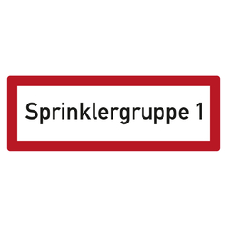 Feuerwehrzeichen Sprinklergruppe 1 DIN 4066