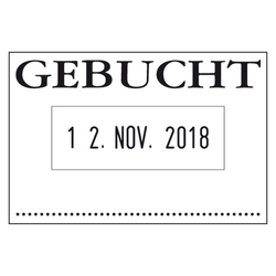 Datumstempel COLOP® mit Textplatte "GEBUCHT"