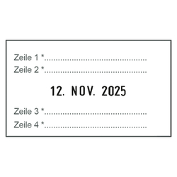 Datumstempel COLOP® mit individuellem Wunschtext 4-zeilig