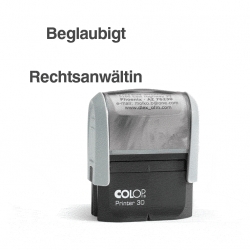 Automatikstempel mit Text "Beglaubigt - Rechtsanwältin"