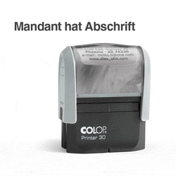 Automatikstempel mit Text "Mandant hat Abschrift"