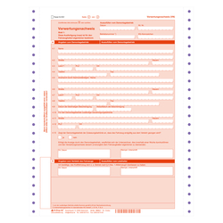 Verwertungsnachweis (VN) nach §15 FZV endlos mit Eindruck 250er Karton