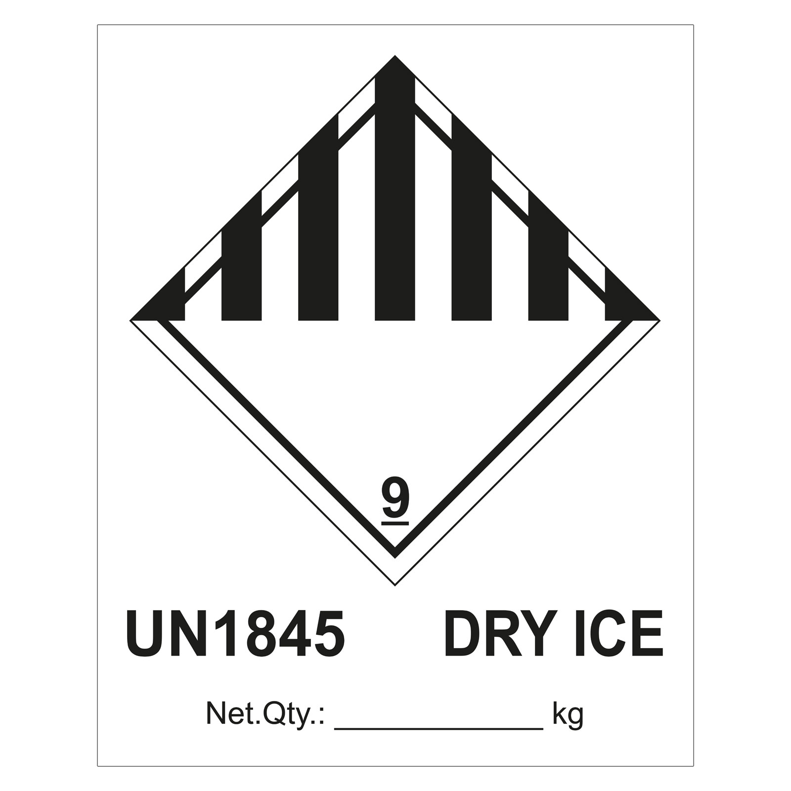 Klasse 9 Un1845 Dry Ice 150x180 Mm Papier Aufkleber Shop
