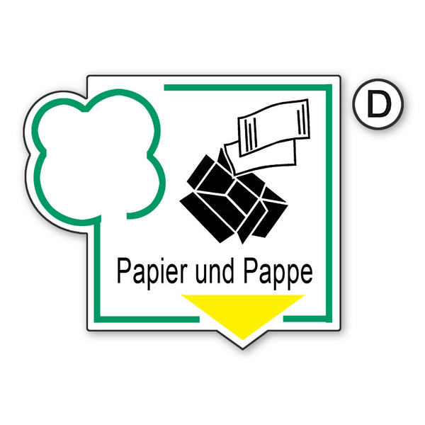 Recycling-Schild Papier und Pappe - Aufkleber-Shop