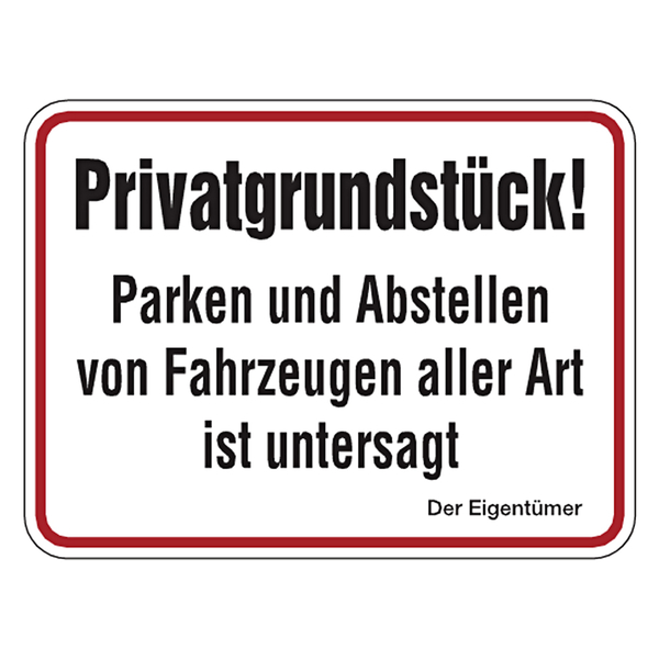 Schild aus Aluminium - Parkplatz für Mitarbeiter - Schilder online