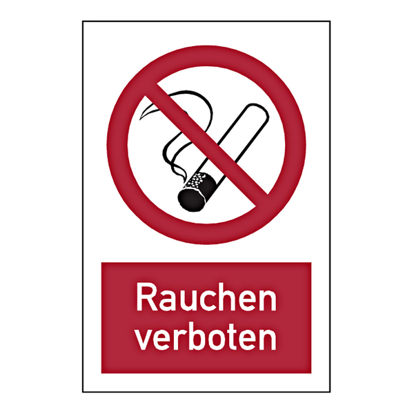 Hinweisschild "Rauchen Verboten" Mit Symbol - Aufkleber-Shop