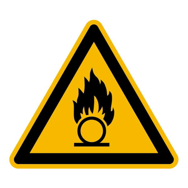 Warnung vor brandfördernden Stoffen ISO 7010-W028 - Aufkleber-Shop