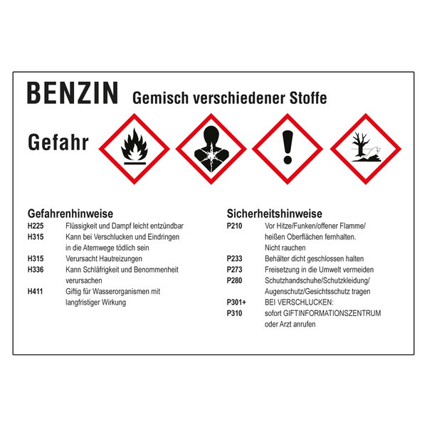 Haftetiketten für Otto-/Dieselkraftstoff-Kanister nach GHS/CLP-Verordnung  [AK475053] - Albert Kuhn GmbH & Co. KG