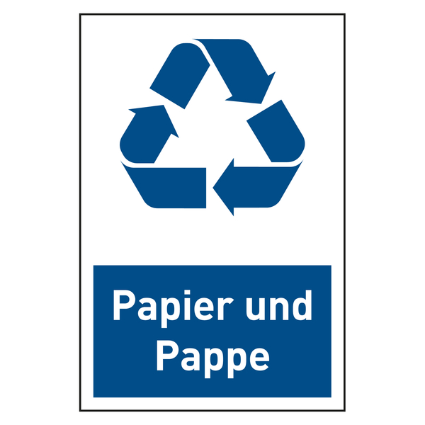 Recycling-Aufkleber Papier und Pappe 100 x 150 mm - Aufkleber-Shop