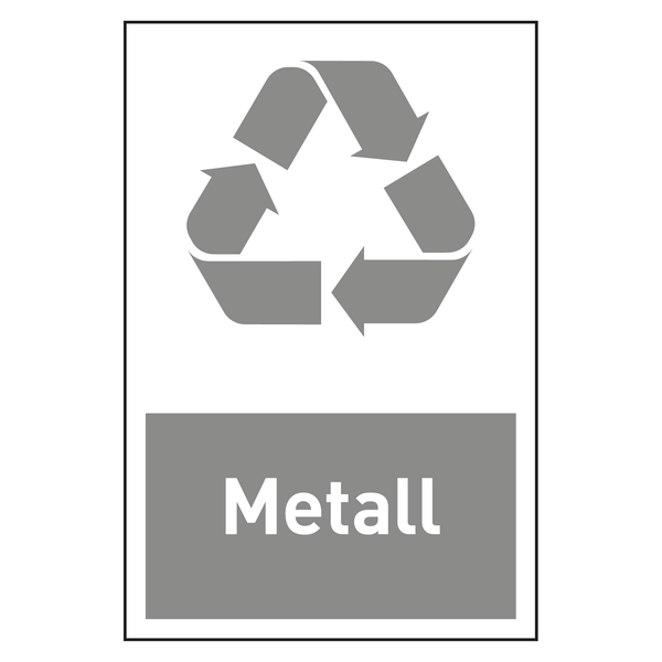 Recycling-Aufkleber Metall 100 x 150 mm - Aufkleber-Shop