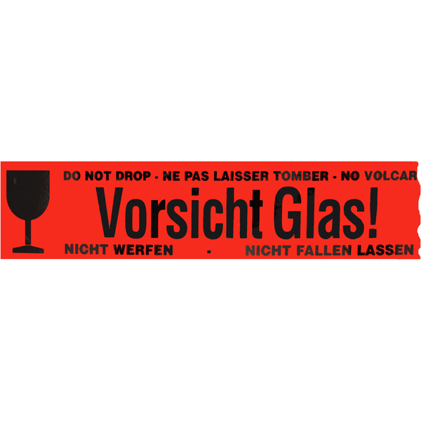 Klebeband Vorsicht Glas! 4sprachig orange, 26,78