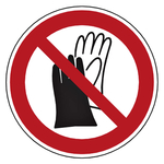 Verbotszeichen Benutzen von Handschuhen verboten DIN EN ISO 7010 P028