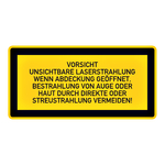 Hinweisschild "Vorsicht unsichtbare Laserstrahlung Wenn Abdeckung geöffnet ..." Aufkleber 52 x 26 mm 12 Stück/Bogen