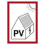 Feuerwehrzeichen Warnung vor Gefahren durch Photovoltaikanlage Kunststoff 200 x 300 mm Einzeletikett