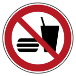 Verbotszeichen Essen und Trinken verboten DIN EN ISO 7010 P022
