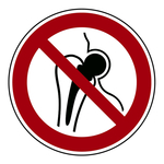 Verbotszeichen "Kein Zutritt für Personen mit Implantaten aus Metall" DIN EN ISO 7010-P014, Folie selbstklebend Ø 100 mm