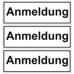 Türhinweisschild "Anmeldung" 3er Pack Folie selbstklebend 297 x 100 mm