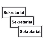 Türhinweisschild "Sekretariat" 3er Pack Folie selbstklebend 100 x 50 mm