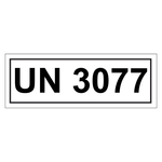 Gefahrzettel mit UN 3077, in verschiedenen Größen