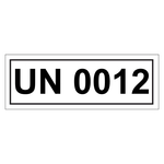 Gefahrzettel mit UN 0012, in verschiedenen Größen