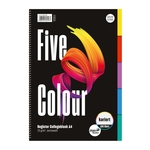 Ursus Basic Collegeblock Five Colour A4 100 Blatt 70g/qm 5mm kariert