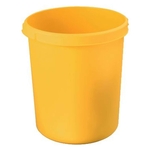 HAN Papierkorb 30 Liter, rund, 2 Griffmulden, extra stabil, gelb