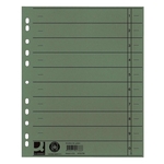 Q-Connect Trennblätter durchgefärbt - A4 Überbreite, grün, 100 Stück