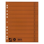 Q-Connect Trennblätter durchgefärbt - A4 Überbreite, orange, 100 Stück