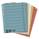 Q-Connect Trennblätter durchgefärbt - A4 Überbreite, sortiert (5 Farben), 100 Stück (5x20)