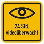 Hinweisschild "24 Std. videoüberwacht" Folie 100 x 100 mm