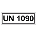Gefahrzettel mit UN 1090, Folie, 140 x 55 mm, 500 Stück/Rolle
